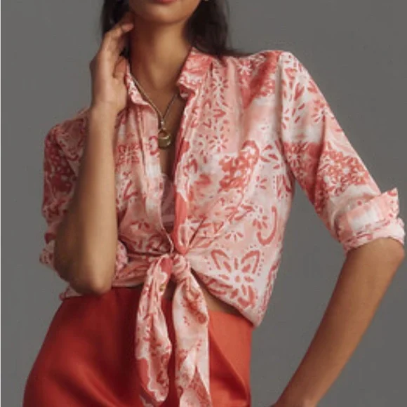 Pilcro from Anthropologie the relaxed roomy button down shirt size small - Picture 9 of 9